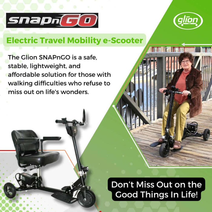 Glion SNAPnGO Model 335-23 Lightweight Long-range Mobility Scooter