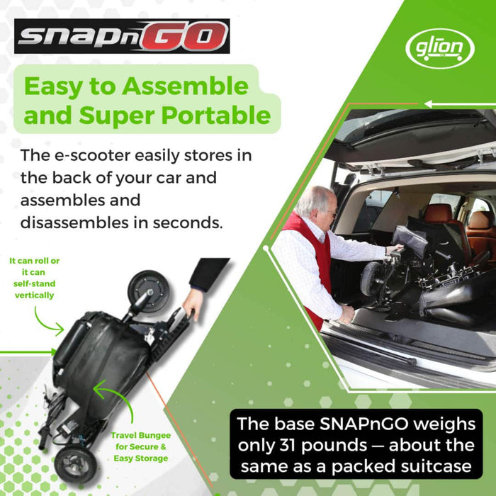 Glion SNAPnGO Model 335-23 Lightweight Long-range Mobility Scooter