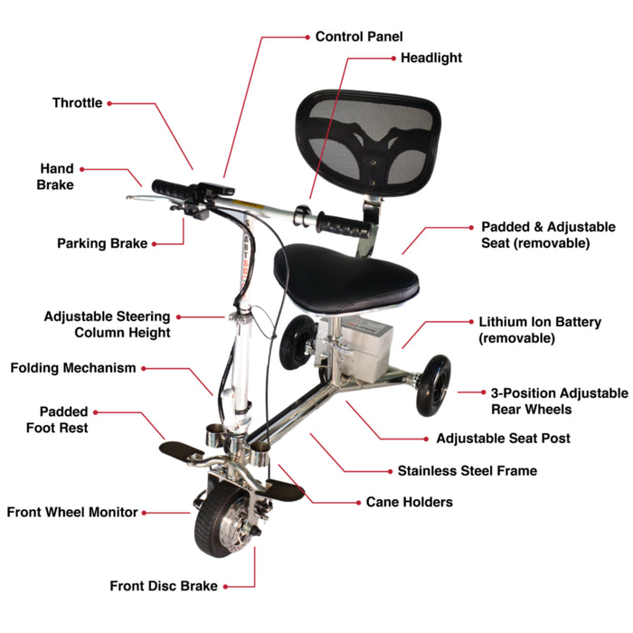 SmartScoot Foldable Lightweight Electric Mobility Scooter S1500